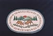 Fighting Stags Deer Bucks Oval Jute Rug