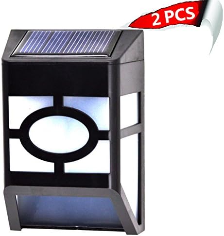 USYAO Solar Powered 2 Led Wall Landscape Light ABS Material IP44 Waterproof Black Color Decoration of Path Pool Courtyard Garden Driveway Yellow Light 2 Pack