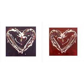It's Groovy out in Space and Fairy Dust Contemporary Double Art Print by Cate MacKenzie 2x 50cmx50cm