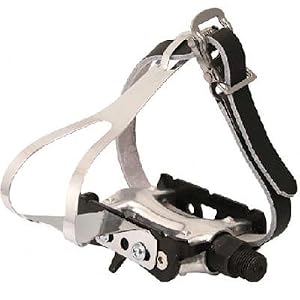 Eleven81 Steel Toe Clips w/Leather Straps for Bike Pedals