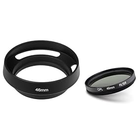 eForCity 46mm Circular Polarizing Lens (CPL) Filter with FREE 46 mm Replacement Lens Hood
