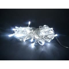 10er LED Lichterkette Batterie Kaltwei� Wei� weiss NEU