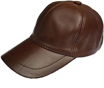 Genuine Leather Baseball Cap / Hat | Adjustable Velcro Closure | Handcrafted (Brown)