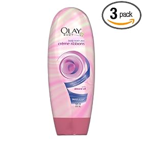 Olay Ribbons Body Wash plus Creme Ribbons with Almond Oil, 18-Ounce Bottles (Pack of 3)