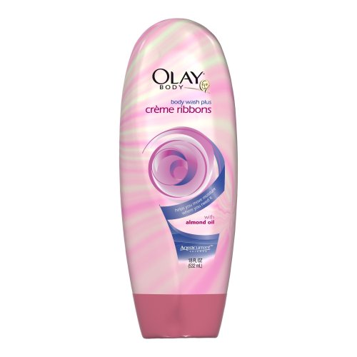 Olay Ribbons Body Wash plus Creme Ribbons with Almond Oil, 18-Ounce Bottles (Pack of 3)