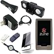 Ultimate Premium Accessory Bundle Combo for Microsoft Zune HD 16GB / 32GB Series MP3 Player: Smoke Silicone Skin Case Cover, USB 2in1 Data Sync Cable, USB Car Charger, USB Wall / Travel / AC Adapter Charger, 3.5mm Auxillary Retractable Cable, Belt Clip, Armband, Portable Foldable Speaker Dock, and a Screen Protector