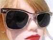 80's GOLD & See-Through CLEAR Wayfarer Sunglasses / New Vintage Retro / Mens & Womens
