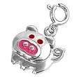Sterling Silver Pig Bracelet Pendant - 13mm Height