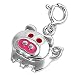 Sterling Silver Pig Bracelet Pendant - 13mm Height