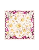 Roberto Cavalli Shimmering Floral Signature Silk Square Scarf Black