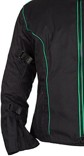 Armor Motorcycle Racing Kevlar Waterproof Jacket (Large, Green Piping)