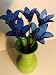 10 Piece Half Open Blue Glass Flowers Image