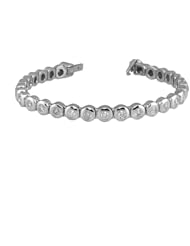 14K White Gold Diamond Tennis Bracelet .