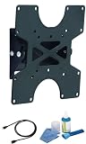 Low profile tilting 55mm wall mount Black Bracket fits HITACHI L32HP04 32 inch LCD TV Flat Panel HD Ready Screen comes with FREE GOLD HDMI CABLE AND SCREEN CLEANING KIT