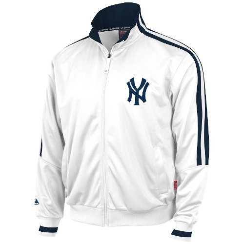 New York Yankees Cooperstown Track Jacket (Large, White/Blue)