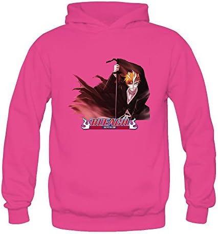 ZHEIUU Women's BLEACH Kurosaki Ichigo Logo Hoodie X-Large Pink