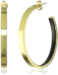 Dean Davidson "INNER BEAUTY" Gold with Black Enamel Inner Beauty Hoop Earrings