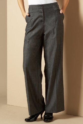 Wide Leg Button Front Trousers