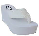 Soda Flip Flop Platform Sandal White