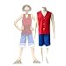 Hot!Japanischen Anime One Piece Cosplay - Monkey D Luffy ersten Ver Set, Größe L :(166-172cm,60-70