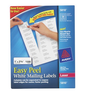 AVERY-DENNISON MFG. CO. 05810 MAILING LABELS WHT40SHTS