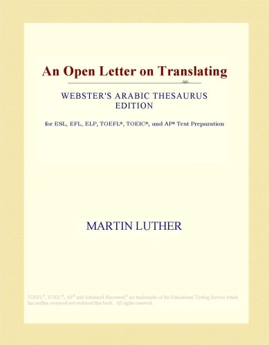 An Open Letter on Translating (Websters Arabic Thesaurus Edition)
