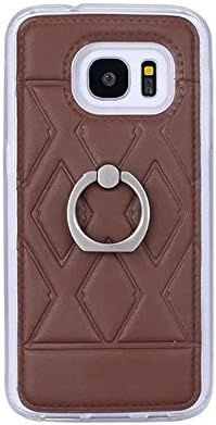 Galaxy S7 Case, iLovely PU leather Back Ring Flip Stand Outdoor Case Cover for Samsung Galaxy S7 (Brown)