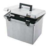 Oxford Portafilet Letter Size Hanging File Box - 13-7 8W x 11-1 8D x 10-7 8H - Granite - 1 Per Box - (41747)