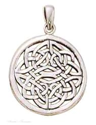 Sterling Silver 18" .8mm Wide Box Chain Necklace With Round Open Celtic Weave Knot Pendant