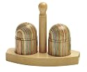 Nor Pro Rainbow Colored Wooden Salt/Pepper Shaker set
