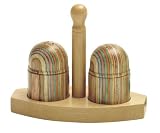Nor Pro Rainbow Colored Wooden Salt/Pepper Shaker set