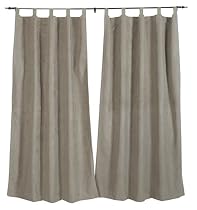 Lee's Chamois Faux Suede 55 by 84-Inch Curtain Pole Top 2-Pack, Sage