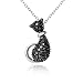 Rhodium Plated Sterling Silver Genuine Black title=