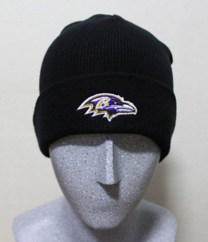 BALTIMORE RAVENS - NFL CUFFED BEANIE Black with Team Embroidered Logo
