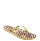 Havaianas Flip Flops Slippers * Slim Stripes - Golden * New 08 US 7/8 * 08 Newest Collection - We Have Large Selections! *