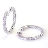 0.25 Carat 14KWG Diamond Hoop Earrings