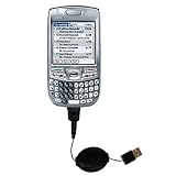 Retractable USB Cable for the PalmOne Treo 680 with Power Hot Sync and Charge capabilities - Gomadic Brand w/ TipExchange Technology