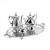 Wallace Silverplated Holloware Grand Baroque 5 Piece Coffee and Tea Service