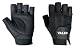 Competition Lifting Gloves with Double Leather Palm. Double leather palm. Padded leather palm and fingers. Nylon mesh back with hook & loop closure tab. Elastic cuff. Machine wash & dry