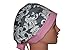 Surgical Scrub Hat Chef Nurse Cap Flirty Front Fold Pixie Grey White Damask Pink