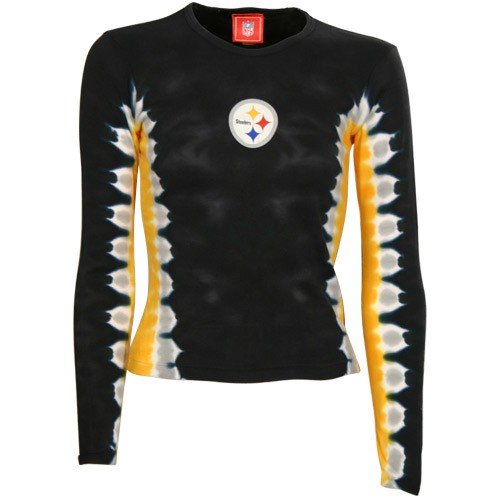 Pittsburgh Steelers Black Ladies Tie Dye Long Sleeve T-shirt