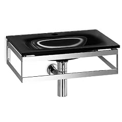 Waschtisch Glaswaschbecken 51x35cm schwarz