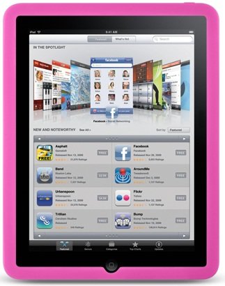 -- HOT PINK Skin Cover Case Bumper for Apple iPad 16GB 32GB 64GB WiFi WiFi-3G Model {+ 1pc name tag} -- Best Fit on Amazon!