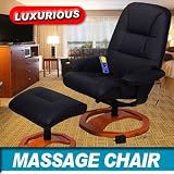 Professional Recliner TV Office Massage Chair W/Ottoman-Black