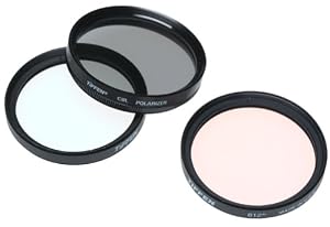 Tiffen 49mm Photo Essentials Kit with UV Protector, 812 Color Warming, Circular Polarizing Glass Filters and 4 Pocket Pouch