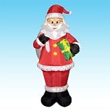 8 Foot Christmas Inflatable Santa Claus Holding a Gift - Yard Decoration