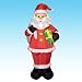 8 Foot Christmas Inflatable Santa Claus Holding a Gift - Yard Decoration
