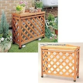 【クリックで詳細表示】木製室外機カバー NC-820 ブラウン： DIY・工具