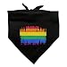 Rainbow Pride Gay Lesbian Contemporary Dog Pet Bandana - Black