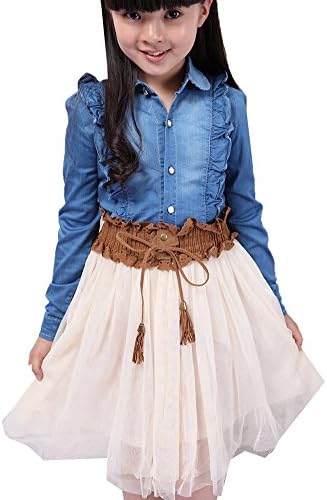 Nuonasi Princess Jeans Dress Girls Casual Skirt